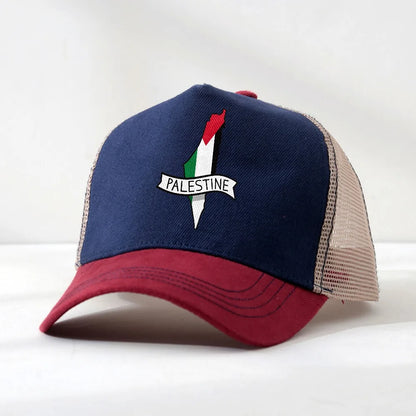 Palestine Arabic Flag Baseball Cap Palestinian Map Fashion Hip Hop Hats Summer  Adult Outdoor Gym mesh breathable Snapback Cap