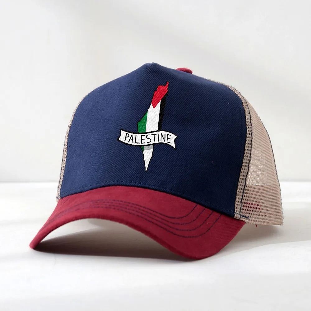 Palestine Arabic Flag Baseball Cap Palestinian Map Fashion Hip Hop Hats Summer  Adult Outdoor Gym mesh breathable Snapback Cap