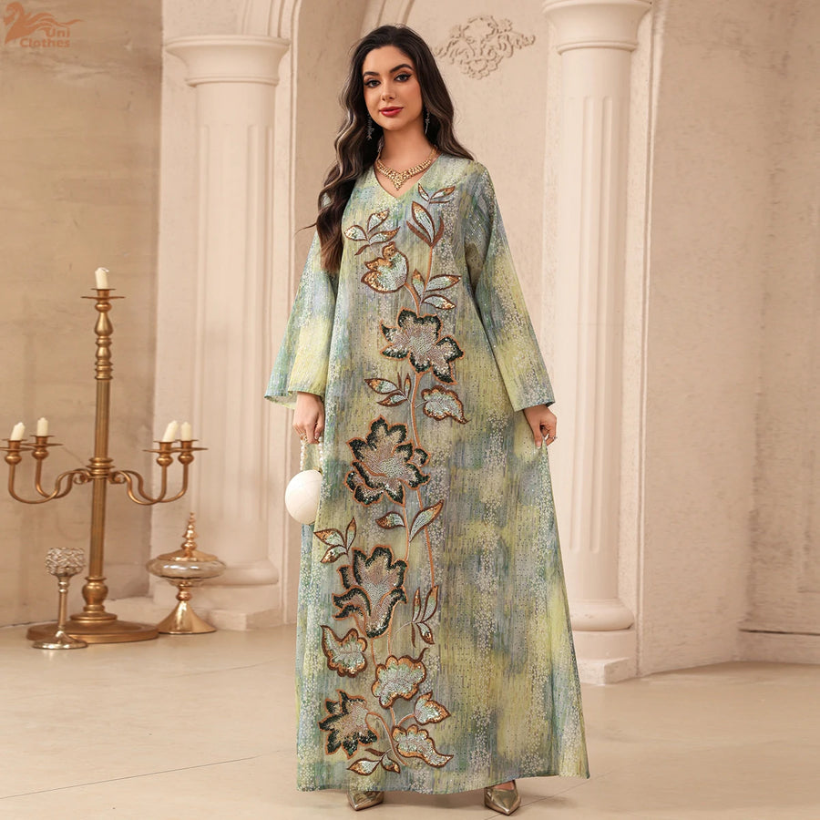 Flowers of Light – The Sequined Eid Djellaba for the Muslim Woman in America
