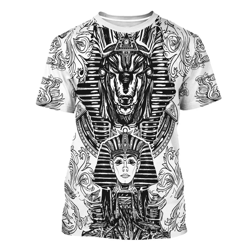 3D Pharaoh Graphic T-Shirt – Summer Egyptian Print, Unisex Casual Street Tee