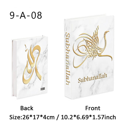 Islamic Kaaba Eid Mosque Luxury Decorative Books Storage Box Fake Book Interior Decoration Coffee Table Ornament Bedroom Decor