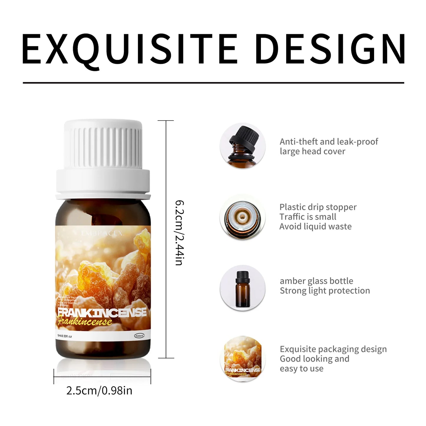 Frankincense Essential Oils Mastic Massage Oil Pure Natural Relaxes Muscle Soreness for Knees,Elbows, Hips, Hands,Shoulders 10ml