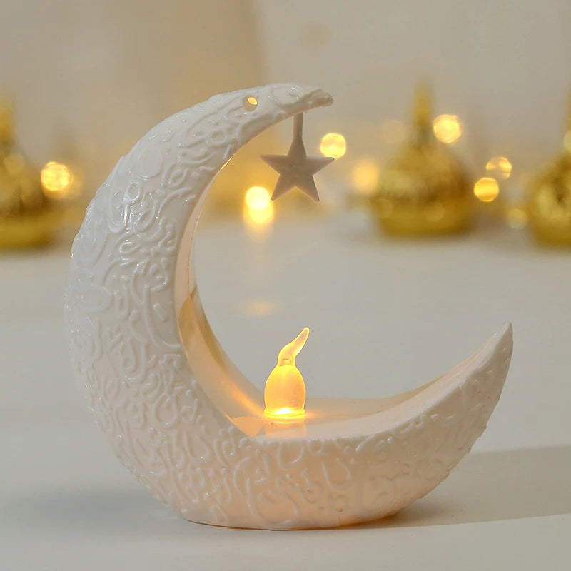 Ramadan Led Candlestick Star Moon Light Ornaments Eid Mubarak Home Decoration Islamic Muslim Party Gift Ramadan  2025