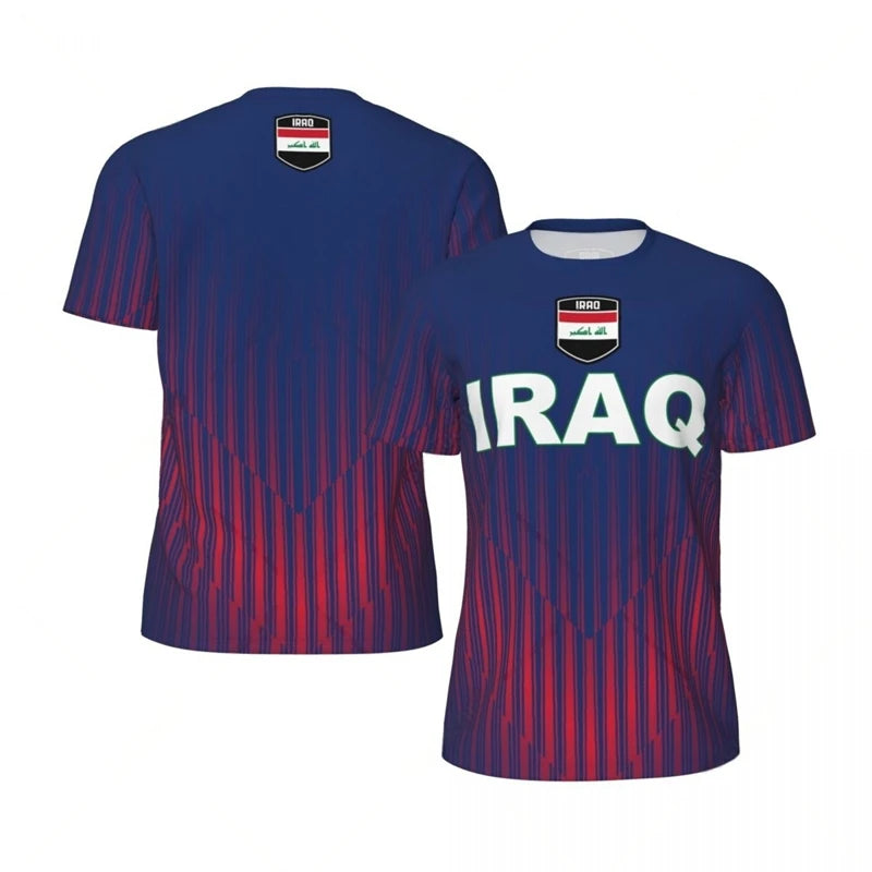 Iraq Flag Graphic Mens Football Jersey Fashion National Emblem 3D Printed Sports T Shirt Casual Oversized Breathable Tees Tops