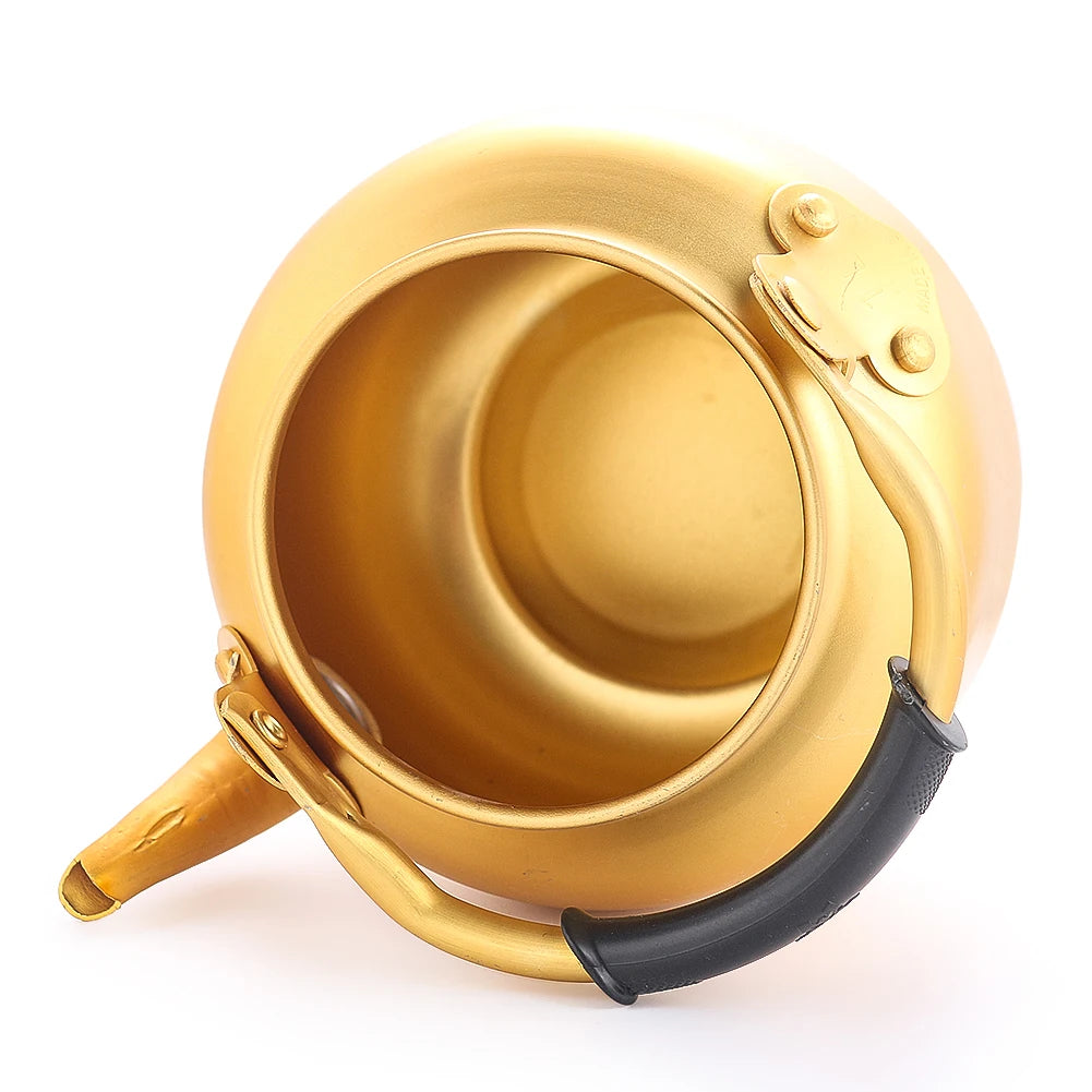 Gold Aluminum Kettle for Kitchen Outdoor Portable Teapot Coffee Pot Large Capacity Kitchen Camping Cookware Cooking Supplies 0