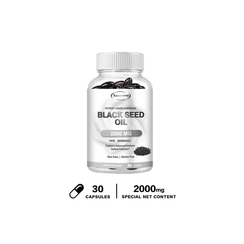 Black Seed Oil - Promotes Overall Health, Strengthens The Immune System, Relieves Indigestion, Antioxidant Properties, Non-GMO