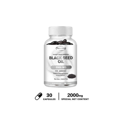 Black Seed Oil - Promotes Overall Health, Strengthens The Immune System, Relieves Indigestion, Antioxidant Properties, Non-GMO