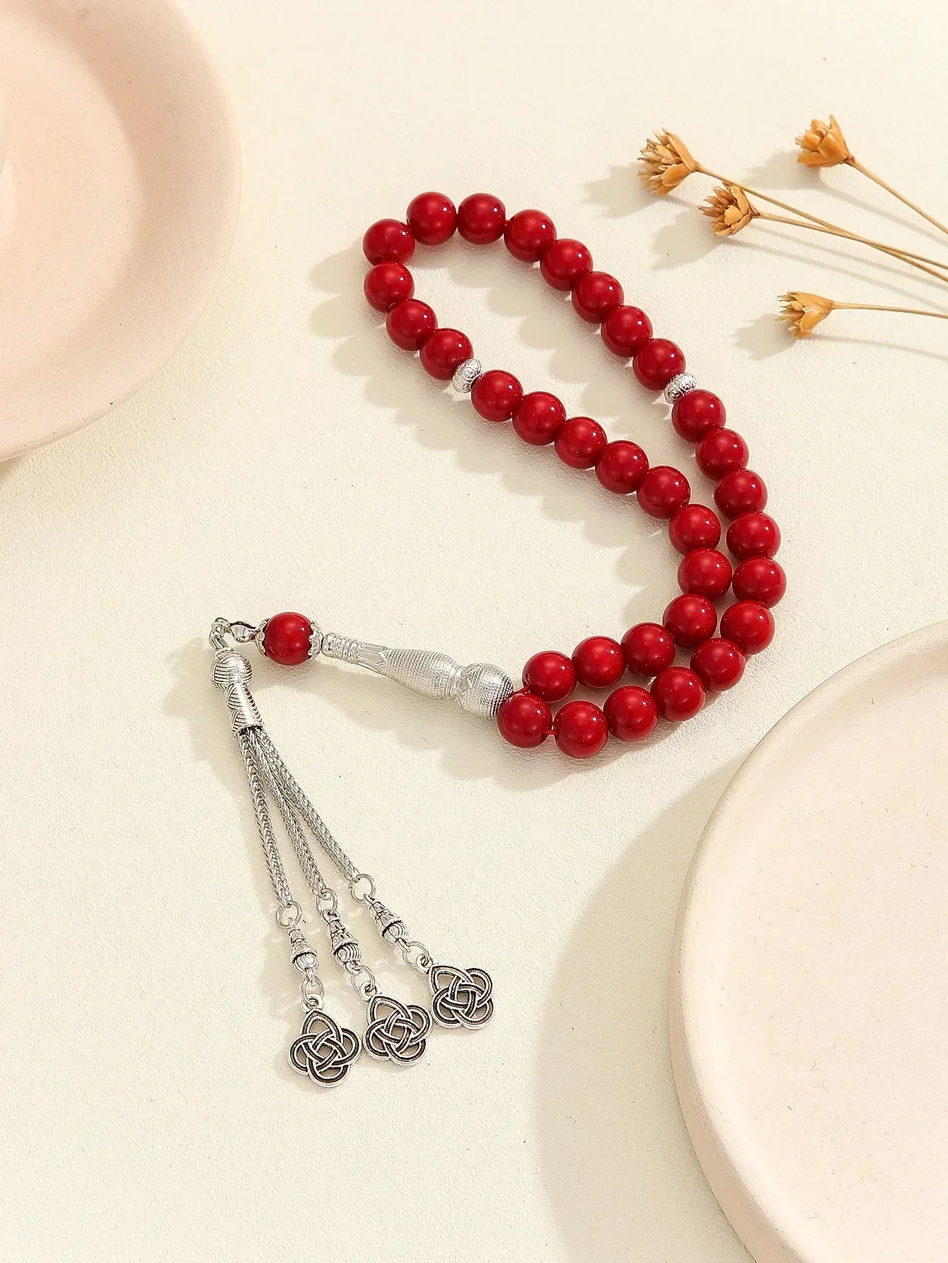 10mm 33pcs Glass Tassel Turkish Muslim Rosary Islamic Prayer Beads Bracelet for Women Jewelry Tasbih Tasbeeh Allah Mohammed