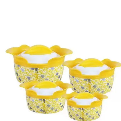 4 Pcs Colorful Insulated Stainless Steel Hot Pot Set Food Warmers Classic Round Lid Casserole Container Home Use Box Packing