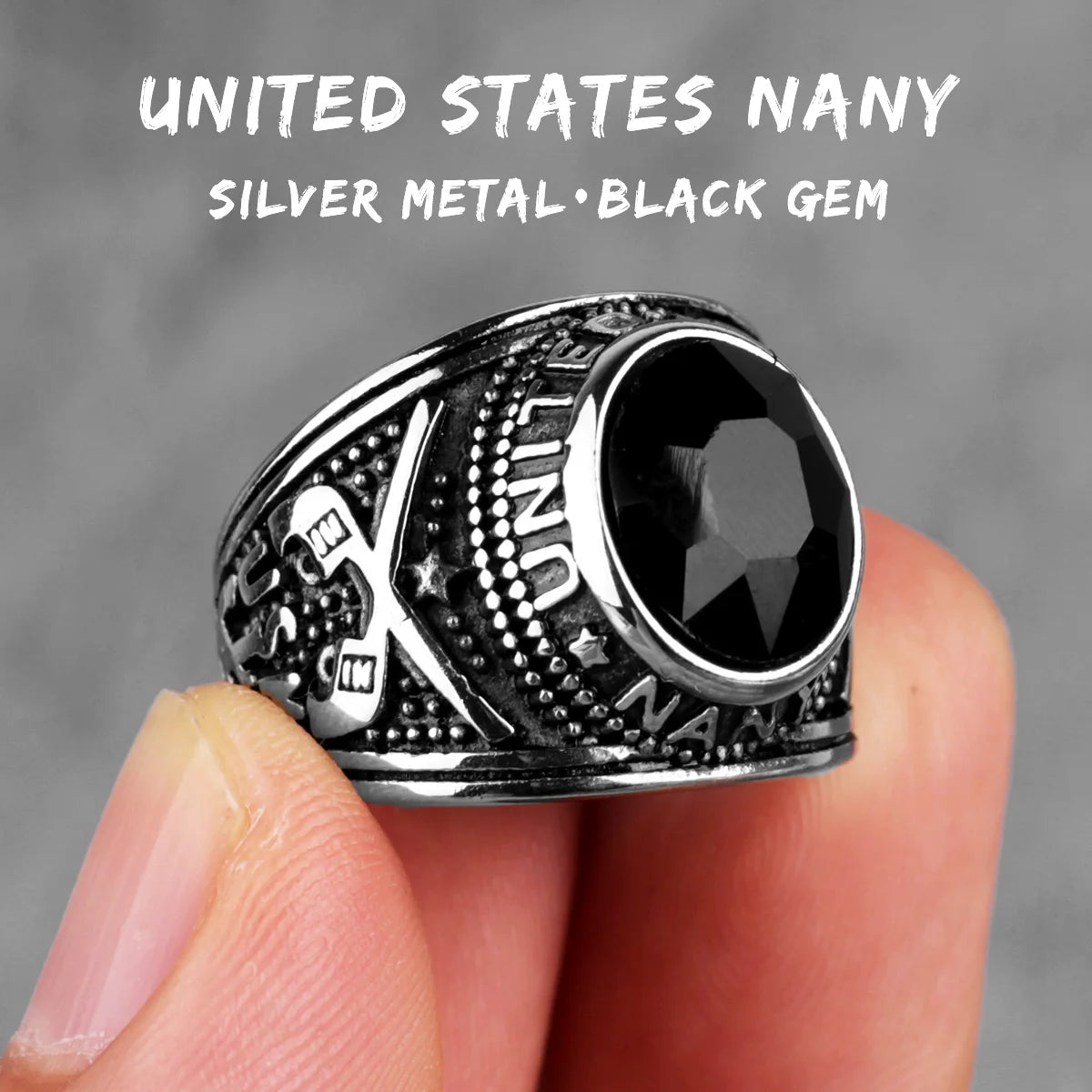 Stainless Steel Mens Rings Gold Silver Color Red Blue Rhinestone Simple Luxury for Male Boy Jewelry Creativity Gift Wholesale