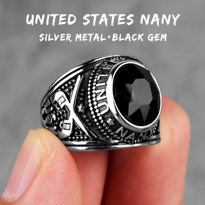 Stainless Steel Mens Rings Gold Silver Color Red Blue Rhinestone Simple Luxury for Male Boy Jewelry Creativity Gift Wholesale