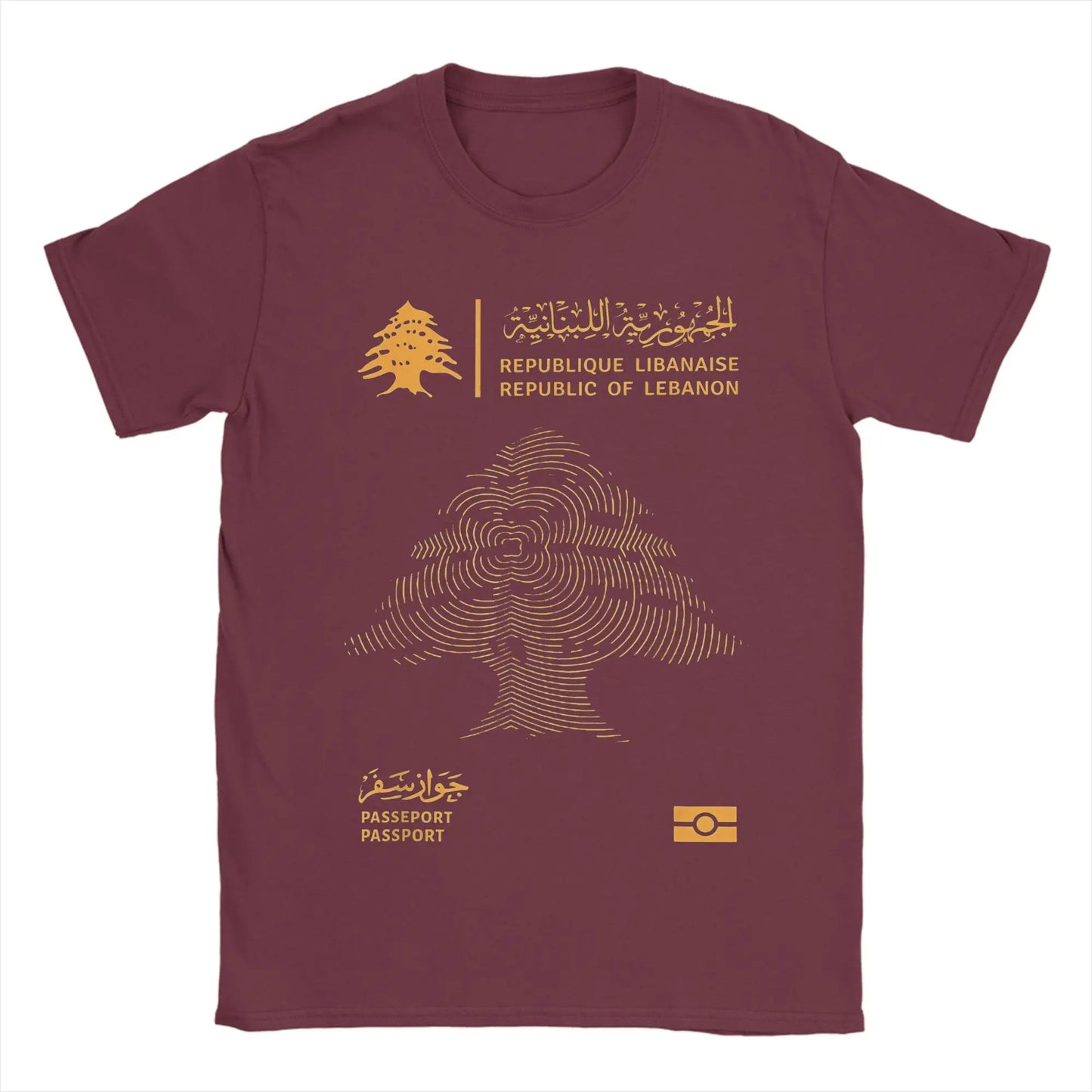 Lebanese Lebanon Passport Flag Men T Shirt  Vintage Tee Shirt Short Sleeve Round Neck T-Shirt Pure Cotton New Arrival Clothes