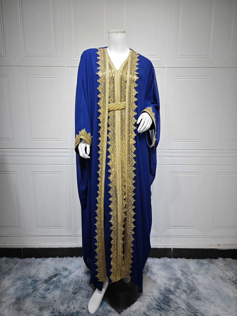 Eid Grace – 2-Piece Lace-Up Cardigan Set for the Muslim Woman