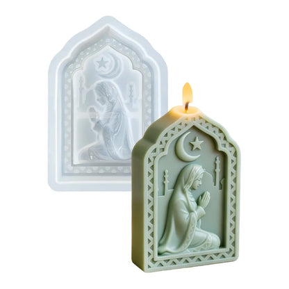 Arabic Star Moon Relief Candle Mold Islamic Mosque Camel Silicone Mold for DIY Gypsum Soap Candle Making Middle Eastern Decor