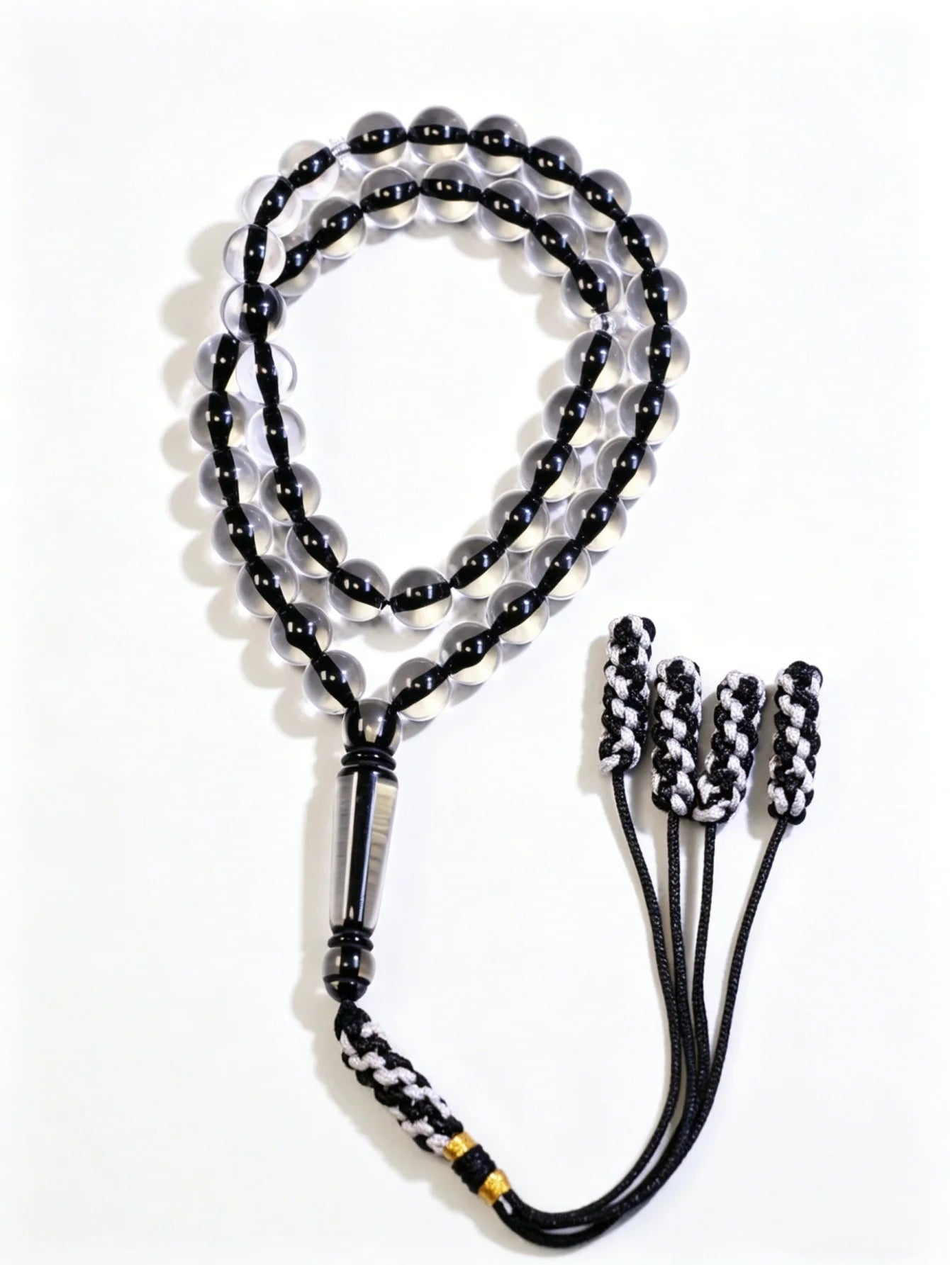 Handmade Mixed Color Tassel Islamic Tasbih 45 Transparent Beads Middle Eastern Prayer Beads