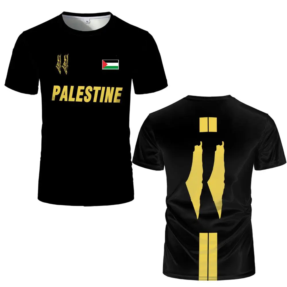 Palestine Football Jersey Youth & Adults Breathable Outdoor Soccer Training Uniform Palestinian Flag Digitally Printed T-shirt