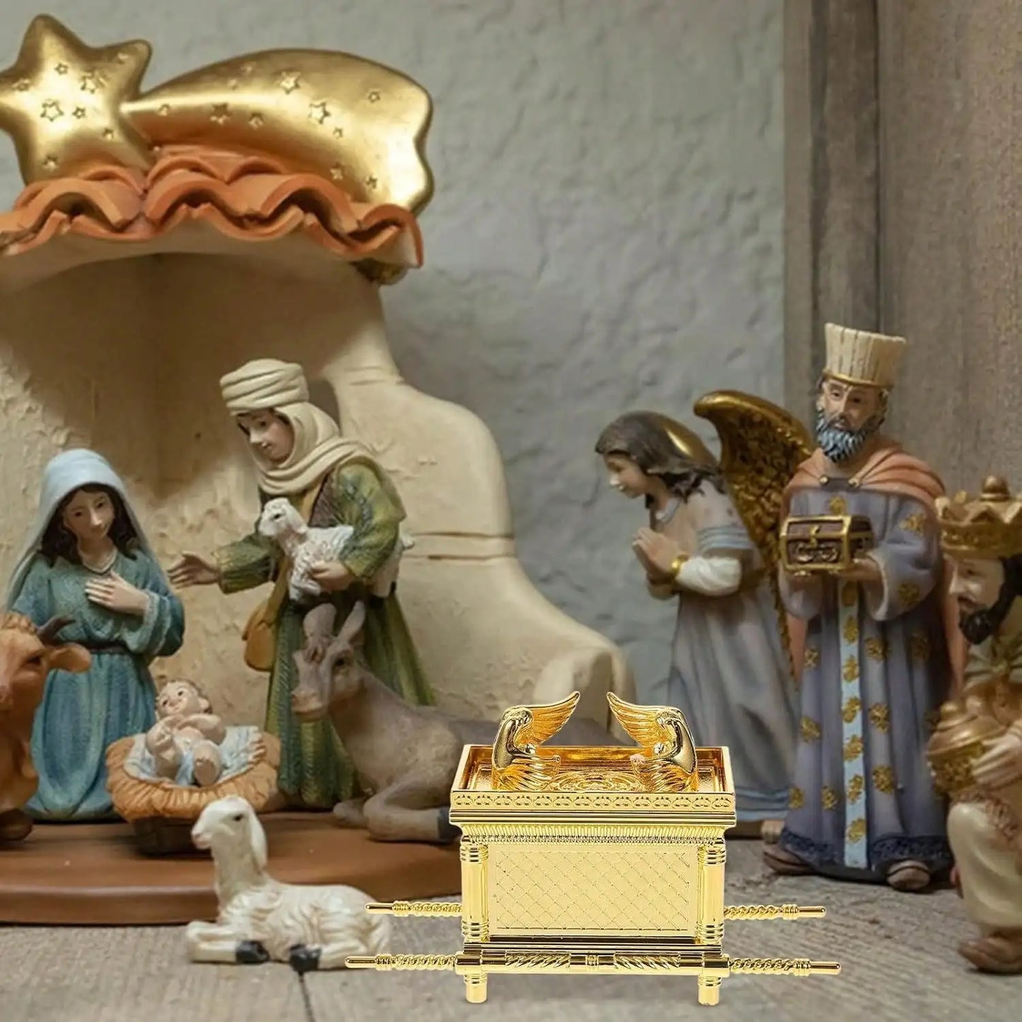 The Ark Of The Covenant Historic Model Replica Gold Plated Home Festive Decorative Figurine Ornament Ancient Egyptian Design