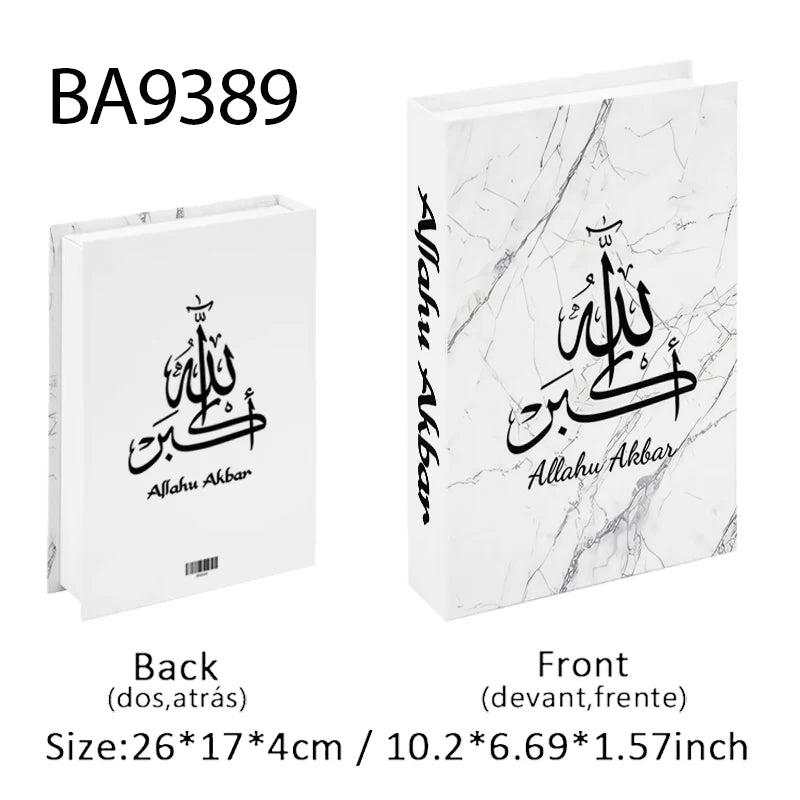 Islamic Ramadan Luxury Fake Book Storage Box Decorative Books Kaaba Mosque Muslims Arch Moroccan Coffee Table Shelf Home Decor
