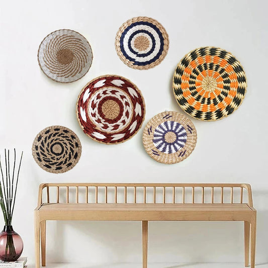 The Woven Plate – Straw Round Wall Tray & Fruit Basket