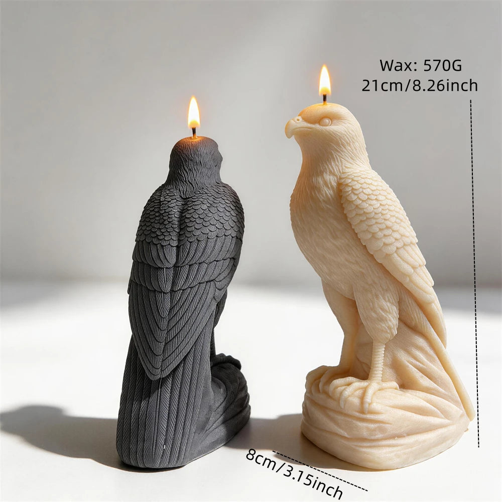 21CM Arabic Falcon Figurine Silicone Mold Home Decor Arabian Falcon Statue Soy Wax Candle Mold Animal Resin Plaster Mould