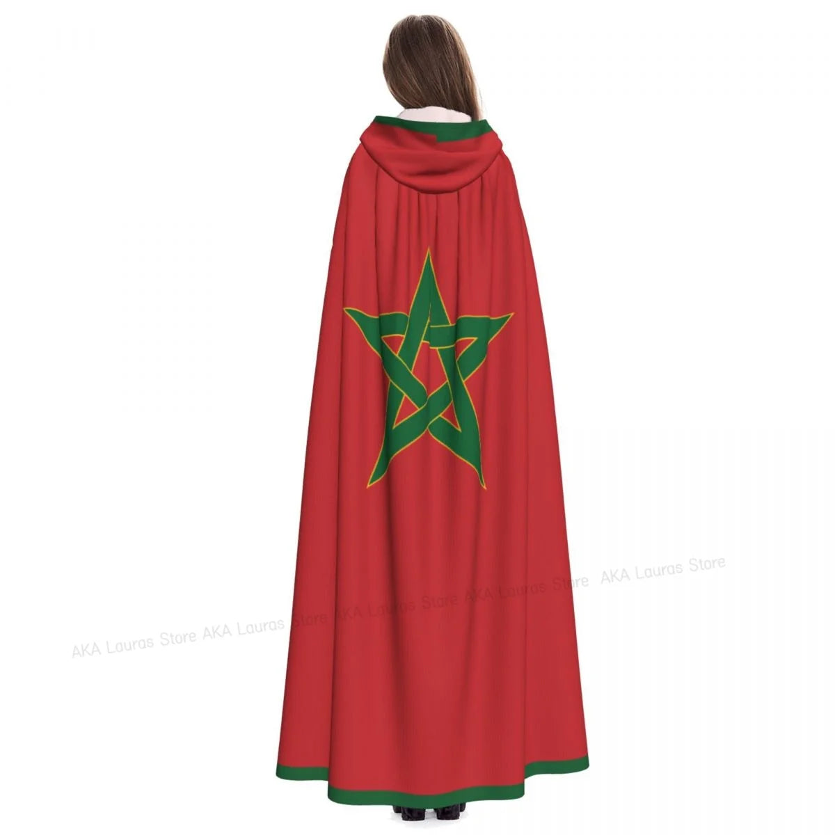 Adult Vampire Cape Hooded Robe Halloween Morocco Cloak Full Length Cosplay