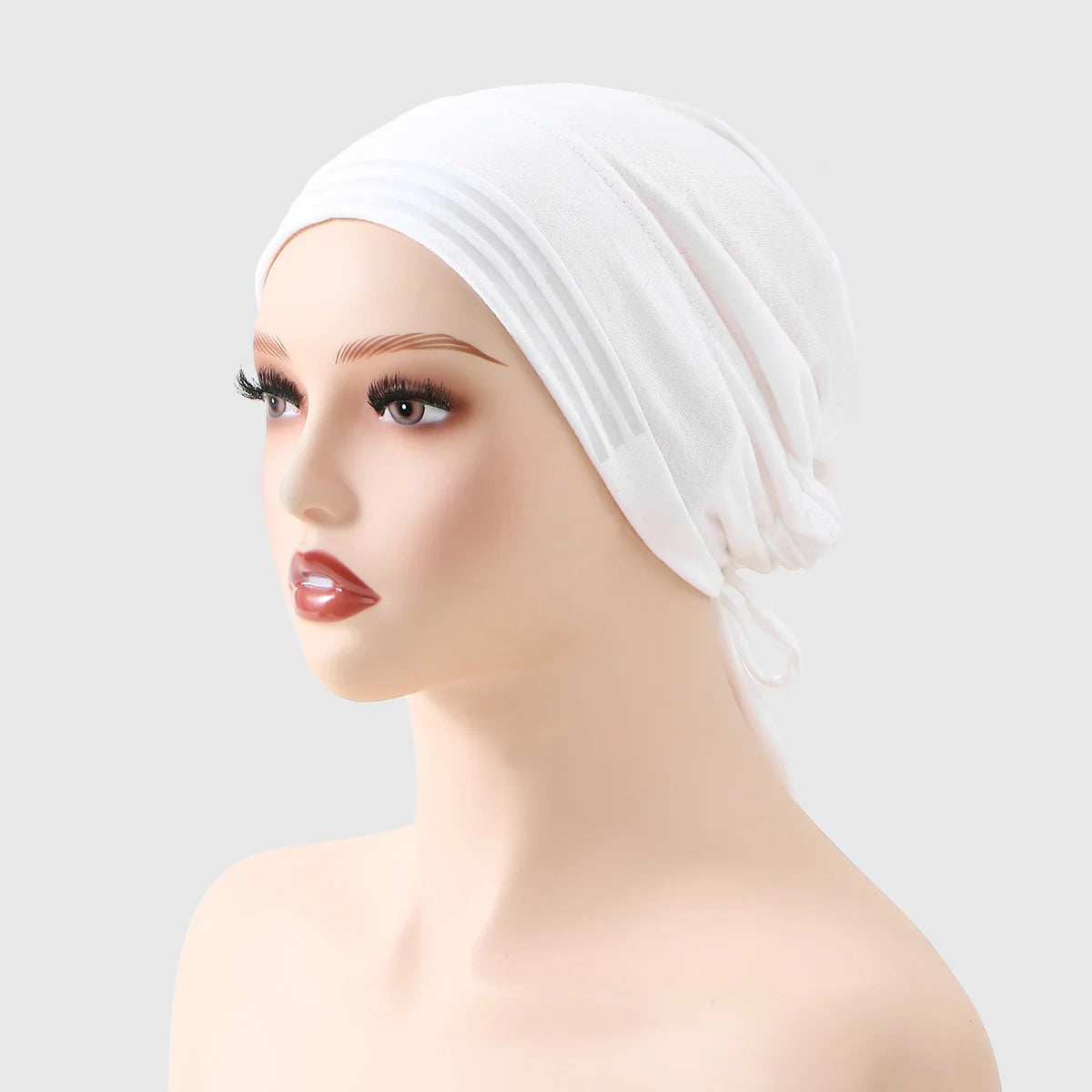 New Muslim Women Non-Slip Hijab Caps Undercap Solid Color Elastic Band Beanie Hat Adjustable Bonnet Hat Inner Cap Bandana Turban