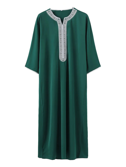 The Crimson Envelope – Men's Embroidered Long Sleeve Arabian Robe