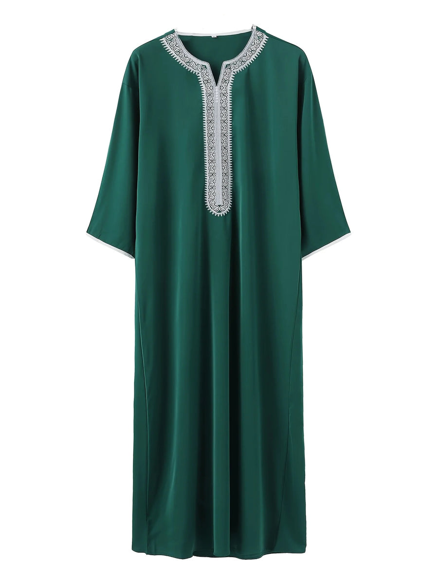The Crimson Envelope – Men's Embroidered Long Sleeve Arabian Robe