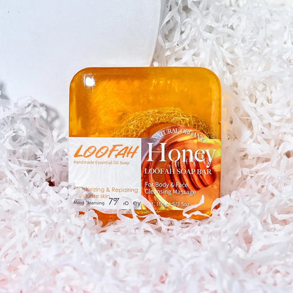 Loofah Honey Vitamin E Cleansing And Bath Essential Oil Soap, Plant Silk Melon Network Deeply Cleanses The Skin