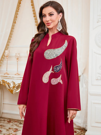 Elegant Eid Muslim Evening Party Jalabiya Marocain Dress Ramadan Arabic Embroidery Abaya Islamic Turkish Moroccan Kaftan Gown