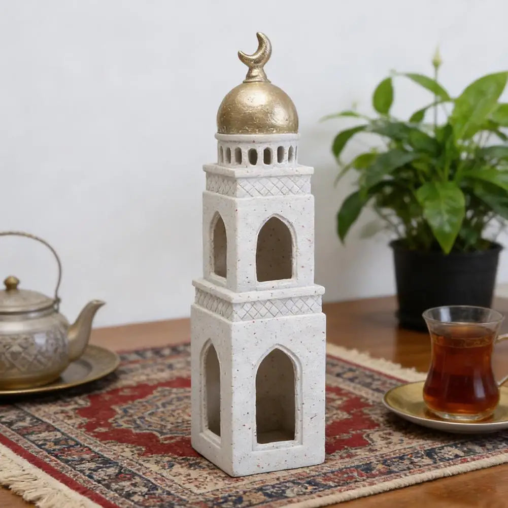 Ramadan Ornaments Resin Material Mosque Islamic Castle Statue Family Tabletop Atmosphere Decoration Architectural Table Decor