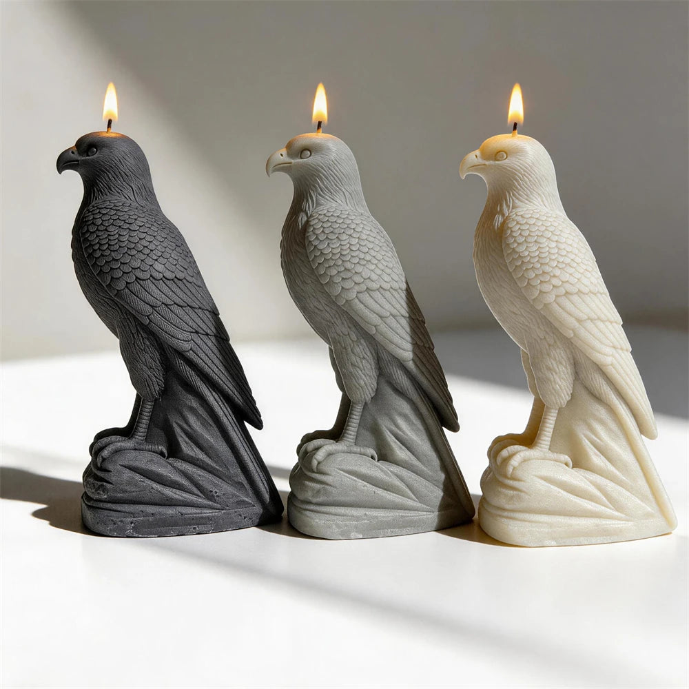 21CM Arabic Falcon Figurine Silicone Mold Home Decor Arabian Falcon Statue Soy Wax Candle Mold Animal Resin Plaster Mould