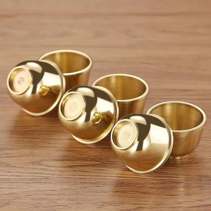 The Brass Vessel – Handcrafted Golden Offering Bowl
