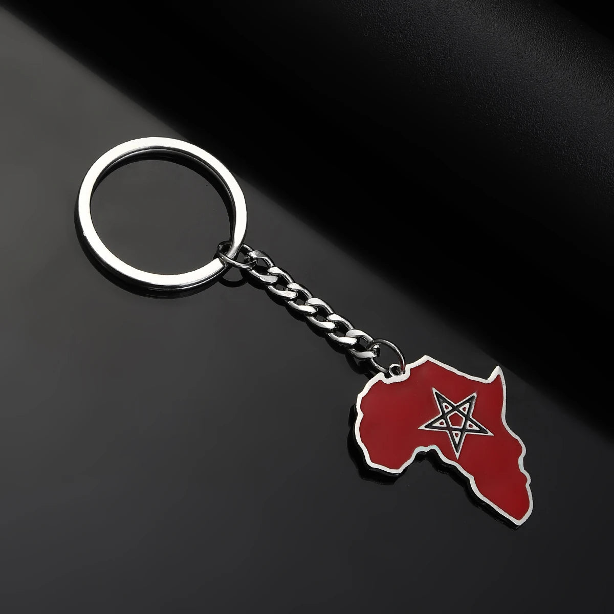 Africa Map Keychain – Stainless Steel Hip-Hop Jewelry, Morocco to South Africa