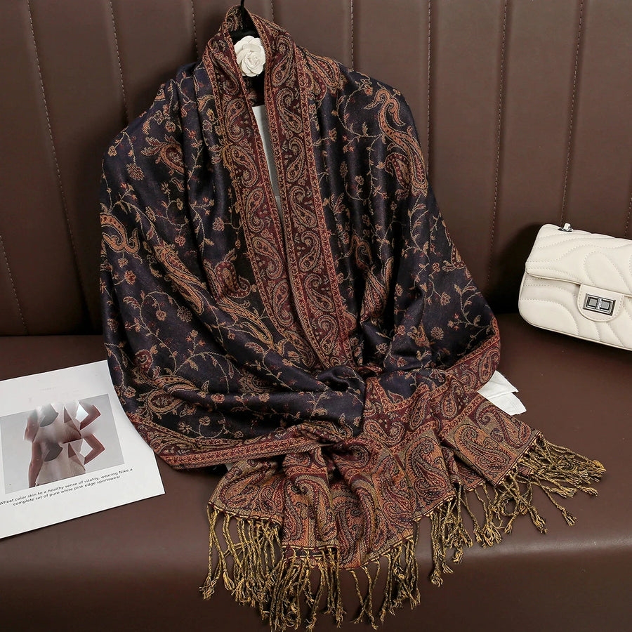 The Pashmina Veil – Long Cashmere Hijab Shawl for the Muslim Woman