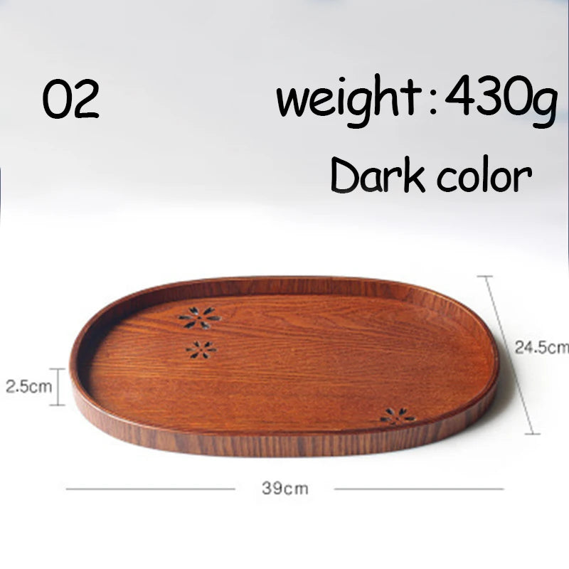 Oval Serving Trays Tableware Dessert Tea Saucer Coasters Coffee Coasters Wooden Plate Storage Food Display Home Hotel Decor