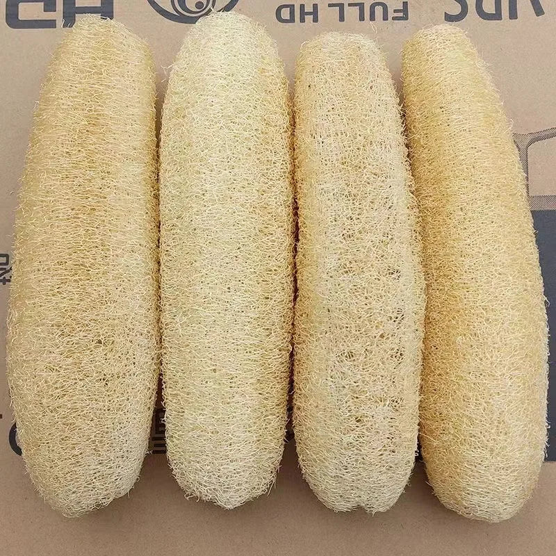 Natural Bath Loofah Exfoliating Body Sponge with Rope Loofah Scrubber for Skin Care Spa Shower Body Bath Brush Kitchen Cleaning