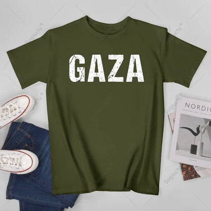 Unisex Men Vintage Gaza Palestine City Tshirt Tees T Shirts Women Boys 100% Cotton T-Shirt