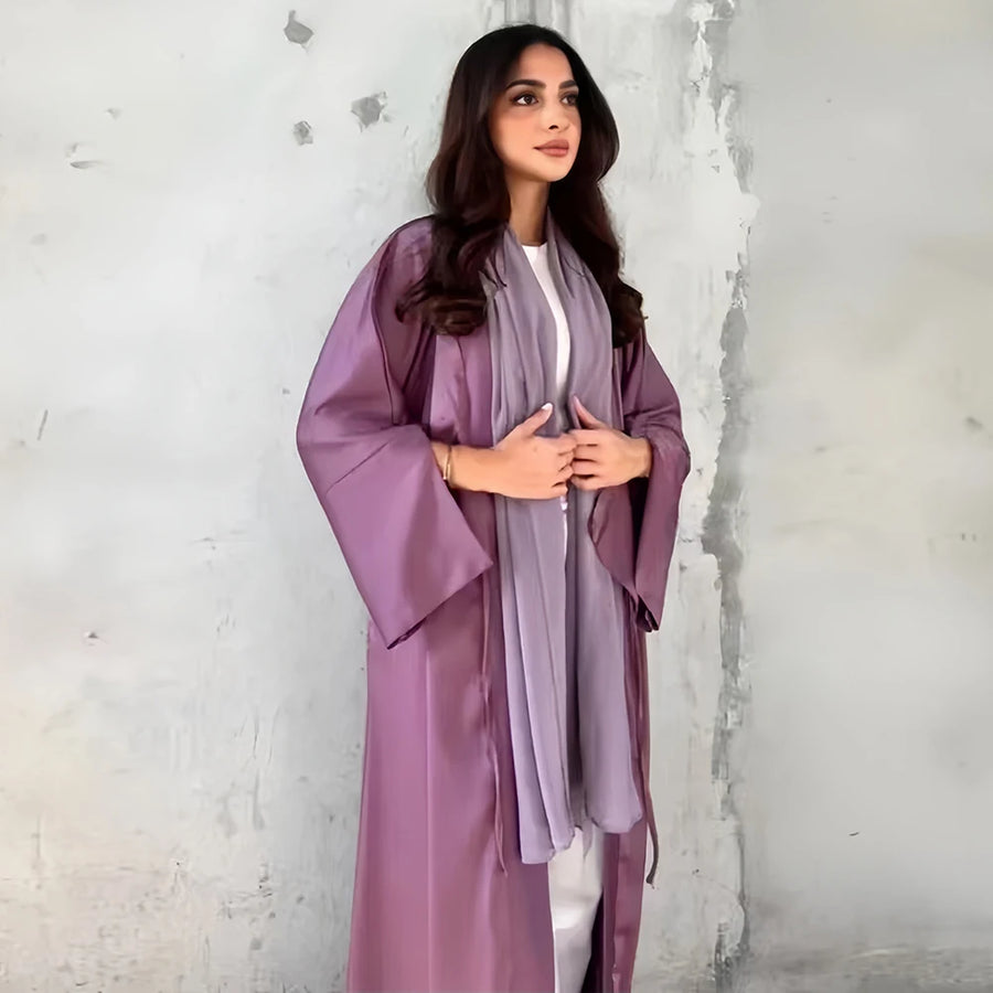 Palestine Pink – The Satin Kimono Abaya for the Muslim Woman in America
