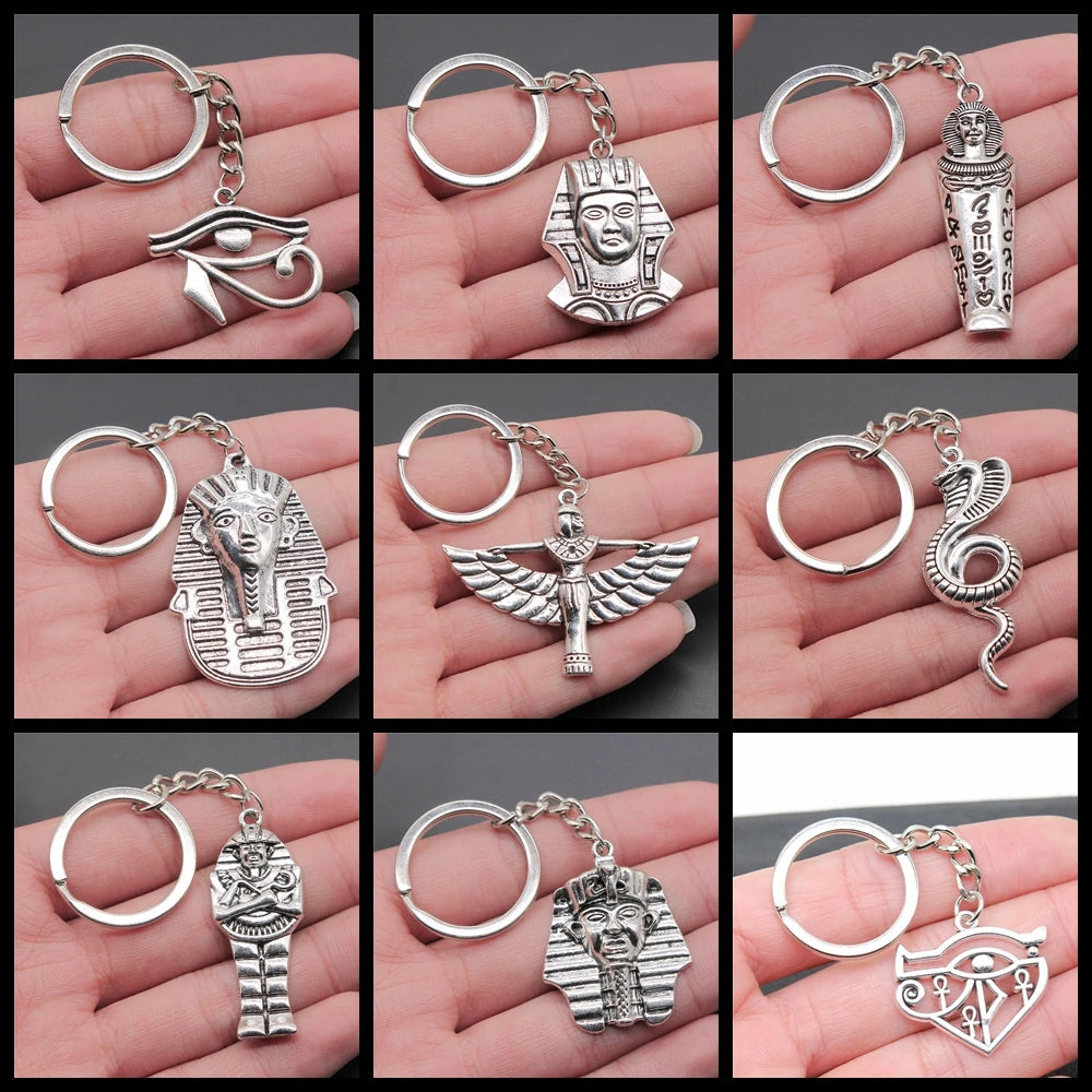 Eye of Horus & Pharaoh Keyring – Egyptian Charm, Creative Gift Accessory
