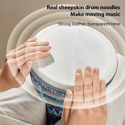 8 inch African Drum Large 8 Hand Drum PVC Drum Body Lightweight Hand Drum Percussion Bongo Drum suitable for Adult Beginners