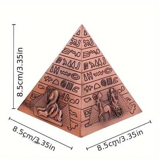 Egyptian Pyramid Alloy Statue – Iron Desktop Ornament, Ancient Wonder Decor