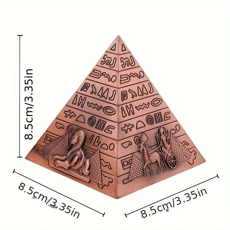Egyptian Pyramid Alloy Statue – Iron Desktop Ornament, Ancient Wonder Decor
