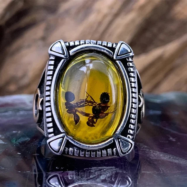 Turkish Men's Ring Vintage Black Zircon Fashion Punk Wind Islamic Religious Muslim Jewelry