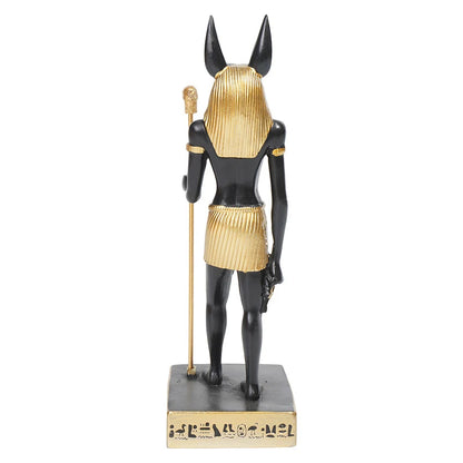 Anubis Resin Sculpture – Egyptian Jackal Guardian & Pyramid Decor