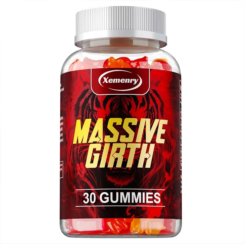 Massive Girth Gummies for Men - Men's Vitality Enhancer, Increase Size and Stamina, Boost Strength and Confidence Vegan