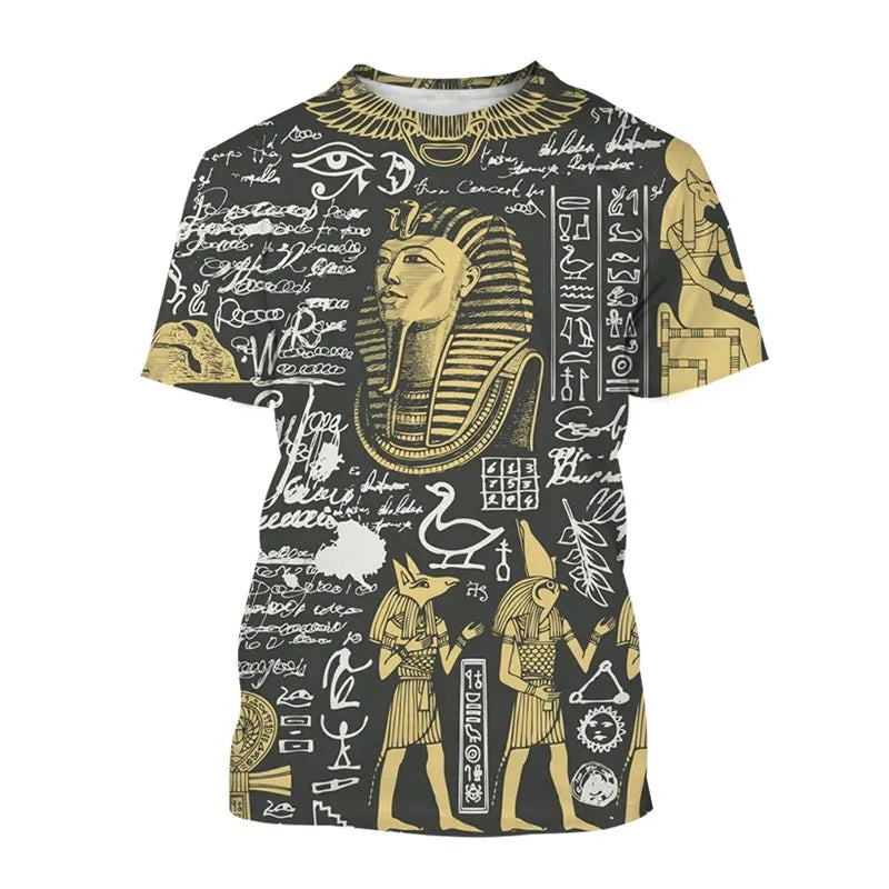 Anubis 3D T-Shirt – Ancient Egyptian Pharaoh Eye Print, Unisex Harajuku Streetwear