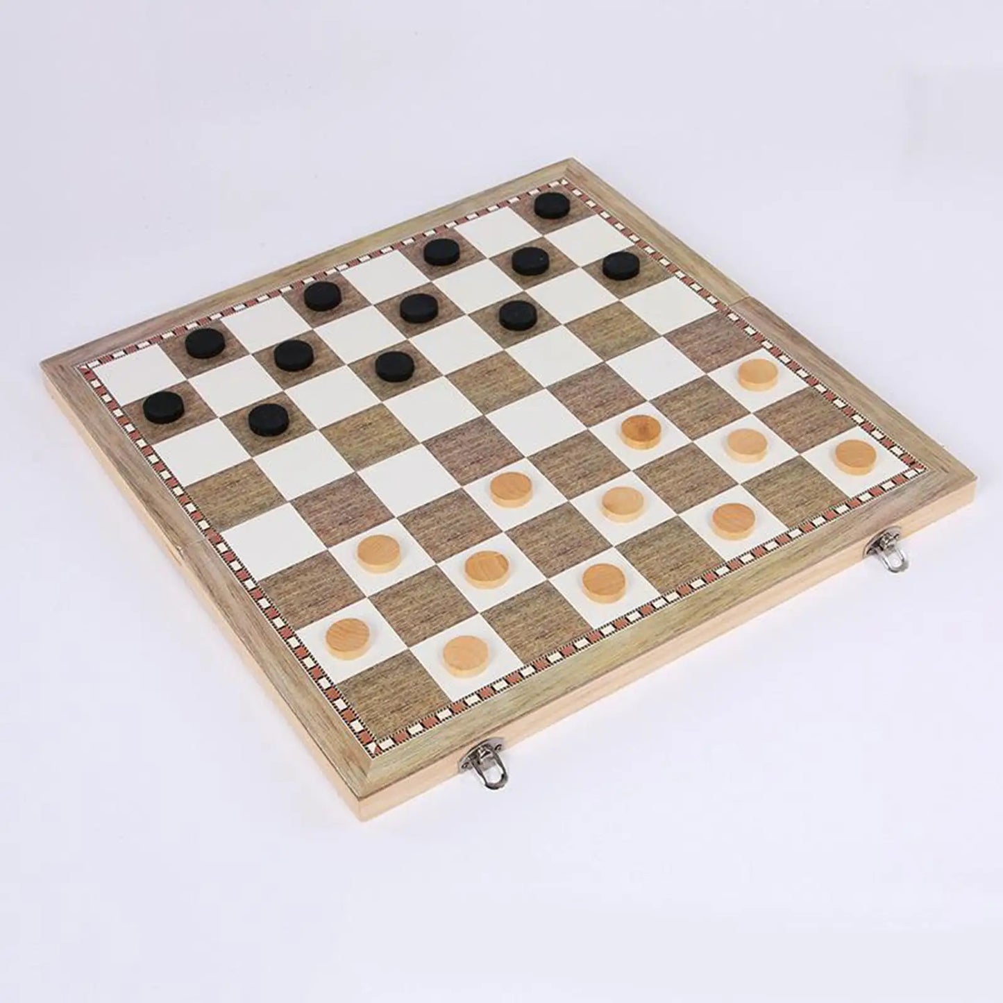 Portable International Chess / Checkers / Backgammon 3 in 1 Set with Foldable