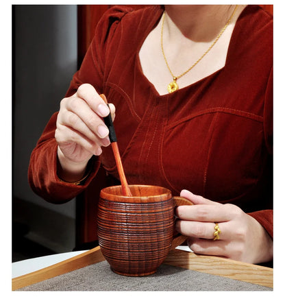 Handmade Spruce Wood Cups – Natural Big Belly Mug for Tea, Coffee & Milk