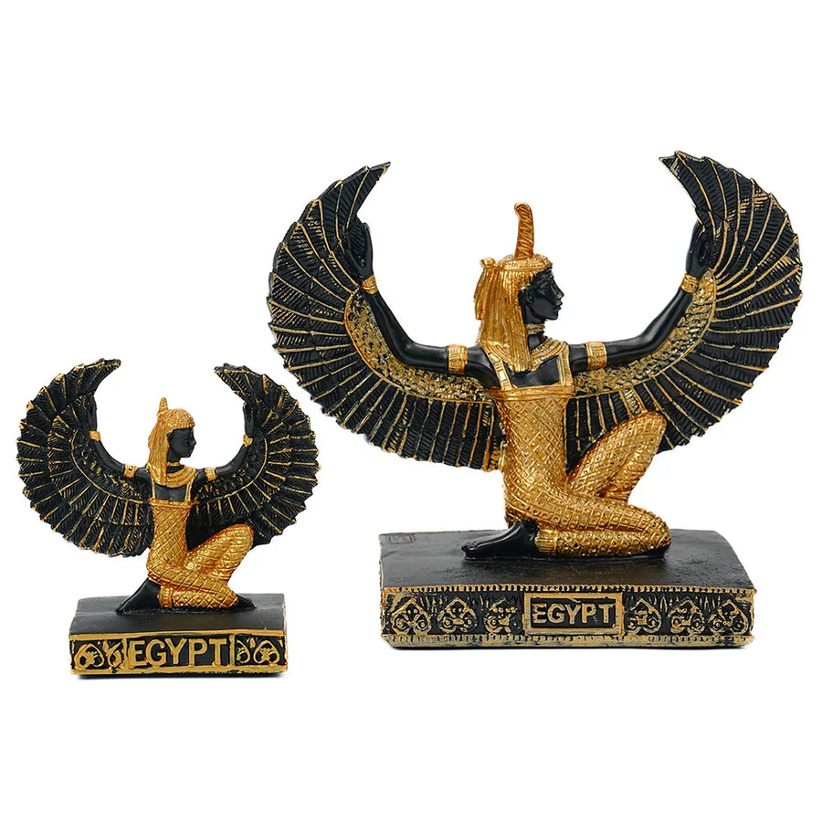 Isis Winged Goddess Resin Figurine – Egyptian Handicraft, Mother of Horus Decor